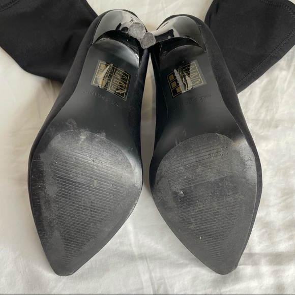 Black stretch fabric high heels size 6 - Picture 4 of 4